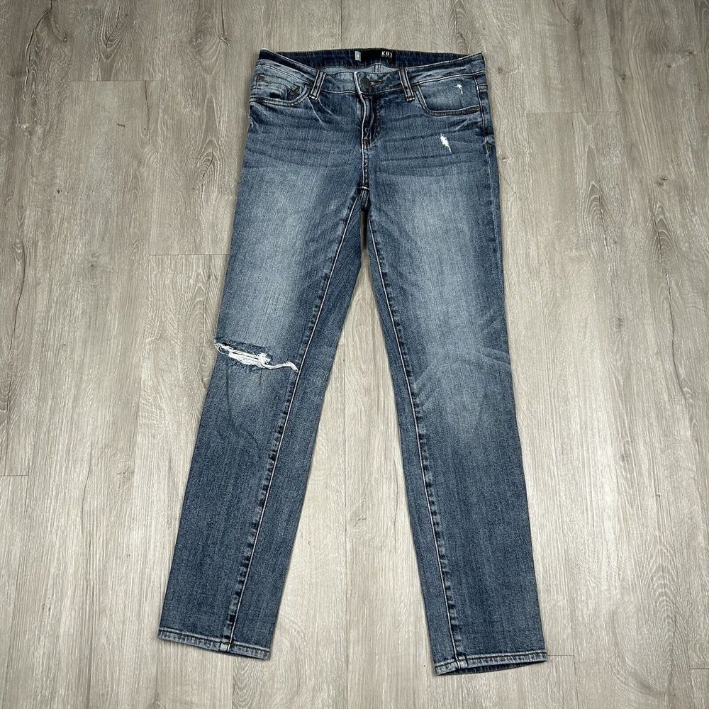 KUT from the Kloth Women's Boyfriend Jean Size 4 Blue Distressed